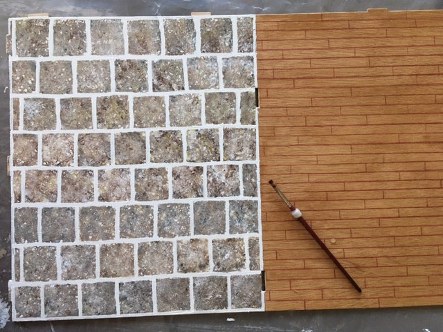 tile floor with corrected grout lines